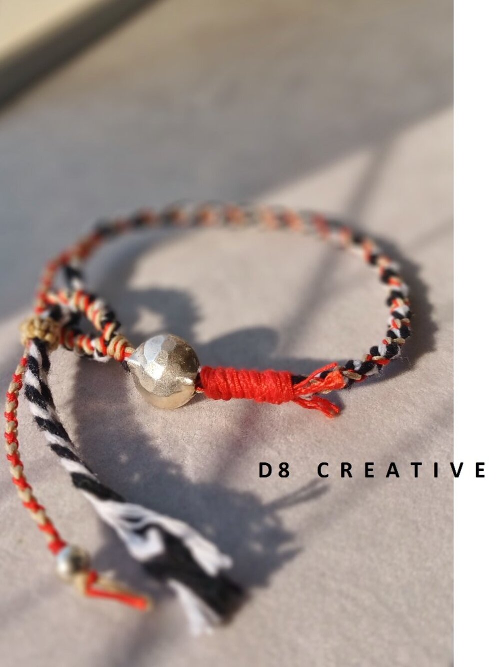 New 925 sterling silver with  cotton threads hand woven  bracelet